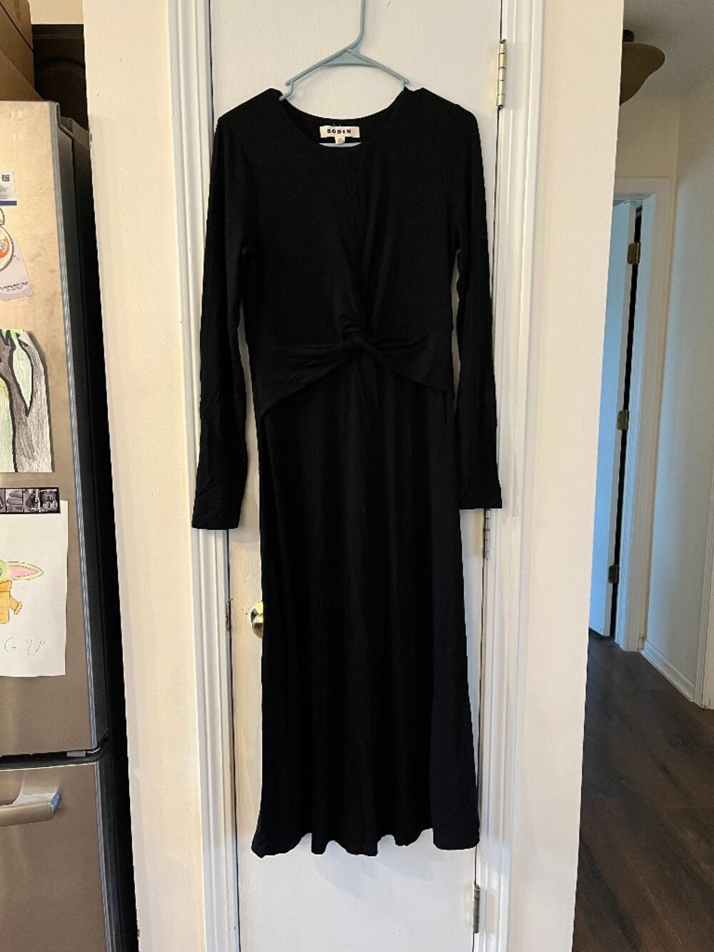Boden Black Twist-Waist Dress
